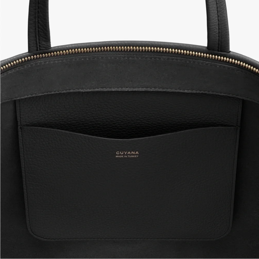 Cuyana Tall Easy Zipper Tote Black with Tall Easy Tote Insert - Picture 5 of 14